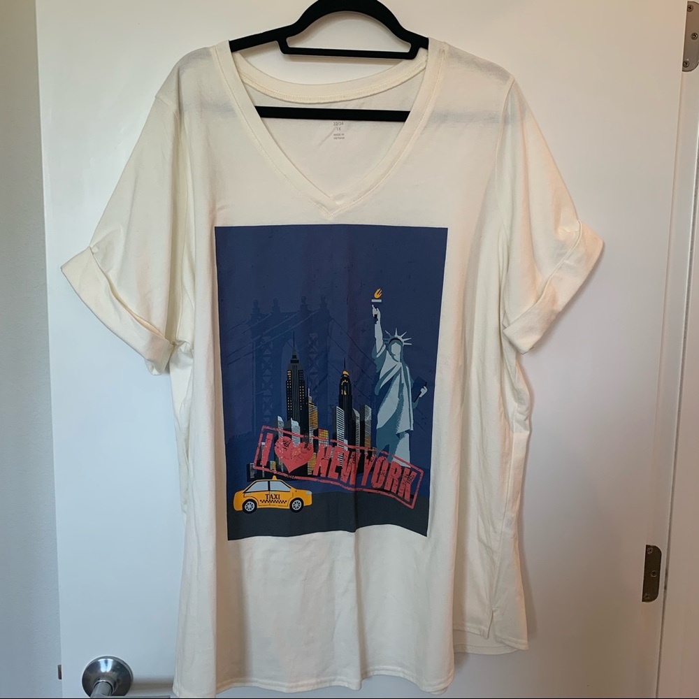 Women Plus Size White Cream T-shirts Woman Within 1X